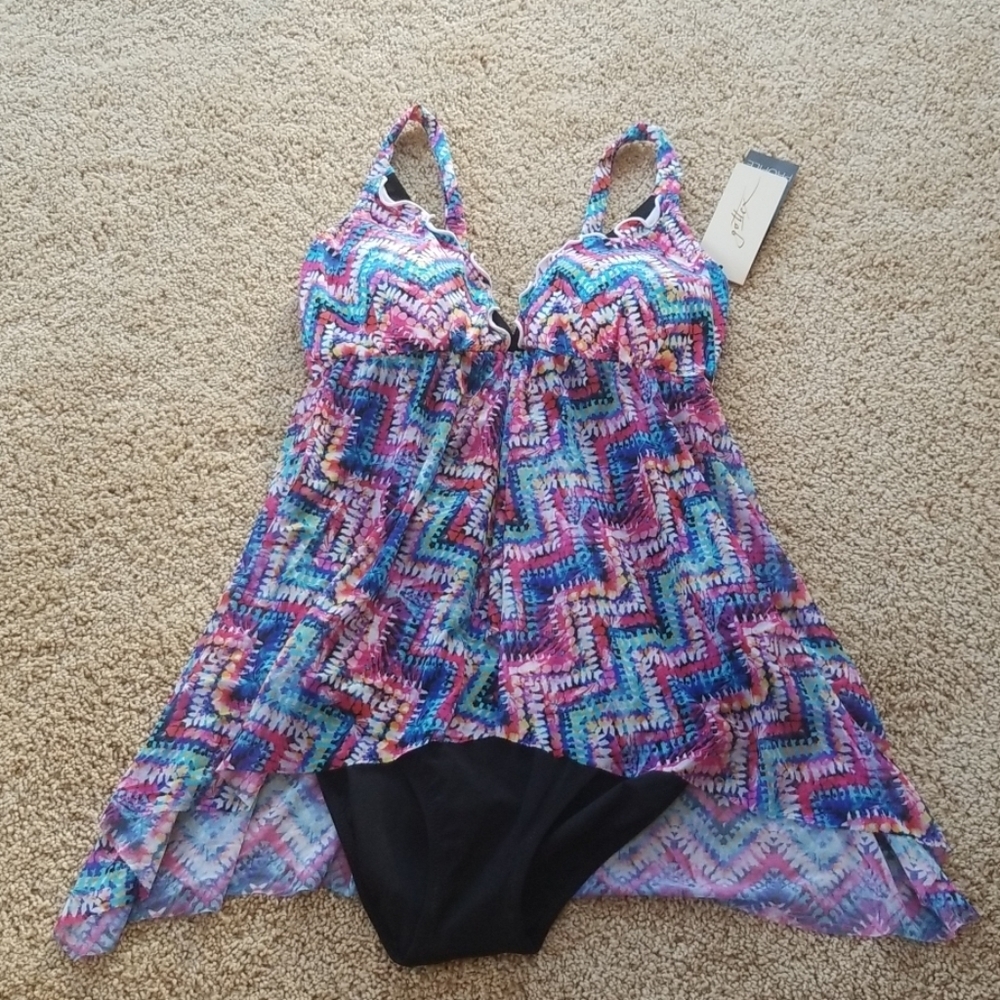 NWT! PROFILE BY GOTTEX Size 12 One Piece Swimsuit